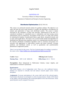 Distributed Systems and Optimization