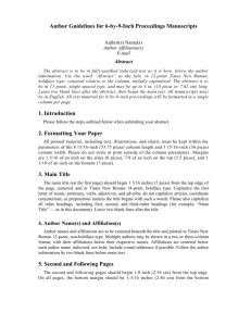 Author Guidelines for 6-by-9-inch Proceedings Manuscripts