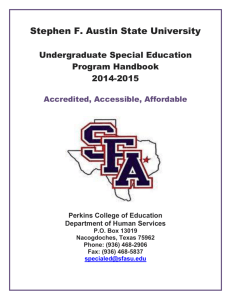 Undergraduate Handbook - Stephen F. Austin State University