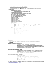 Paediatric Tutorial for the Final FRCA