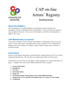 Artist Registry Instructions