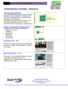 ECT Comprehension strategies resources