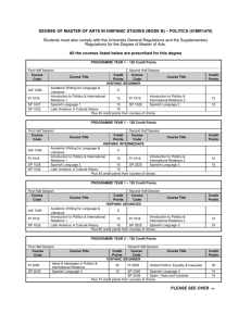degree of master of arts in hispanic studies (mode b) – politics
