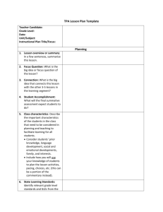 TPA Lesson Plan Template