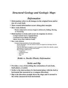 Notes For Chapter 9 - Folds, Faults, and Geologic Maps