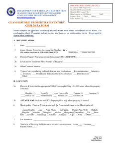 Guam Historic Properties Inventory Data Form, May 28, 2014