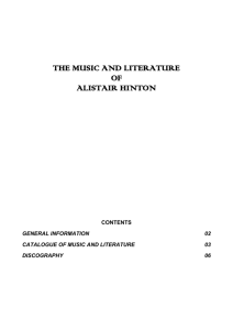 Brochure of material relating to Alistair Hinton