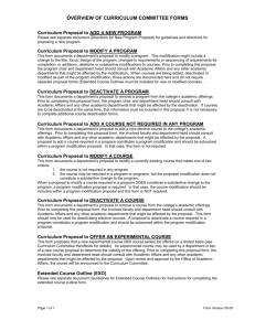 Overview of Curriculum Committee Forms