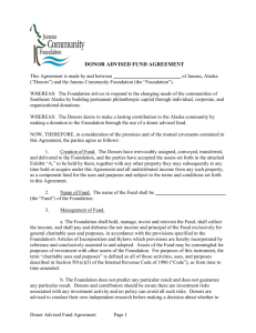 donor advised fund agreement - Juneau Community Foundation