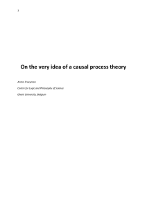 1 On the very idea of a causal process theory Anton Froeyman