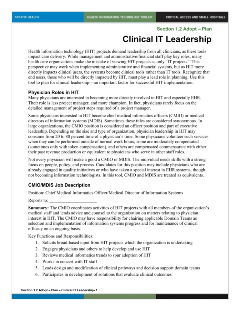Clinical IT Leadership doc