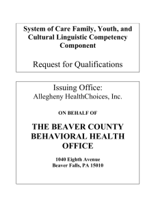 Request for Proposal (RFP) - Value Behavioral Health of Pennsylvania