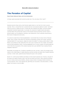 The Paradox of Capital Eswar Prasad, Raghuram Rajan, and Arvind