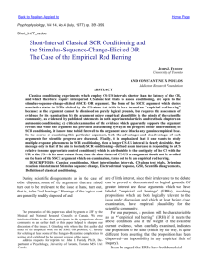 Short-Interval Classical SCR Conditioning and the Stimulus