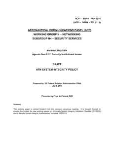 Draft ATN system integrity policy (WP0111)