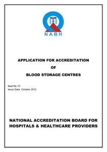 Application Form for Accreditation of Blood Storage Centre