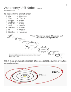 Astronomy Unit Notes