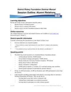 Session Outline: Alumni Relations