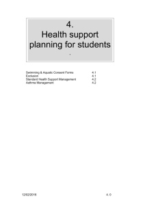 health support planning for students