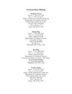 Vertical Data Mining - NDSU Computer Science