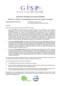 Economic Analysis of Invasive Species Exercise 2, Module 2