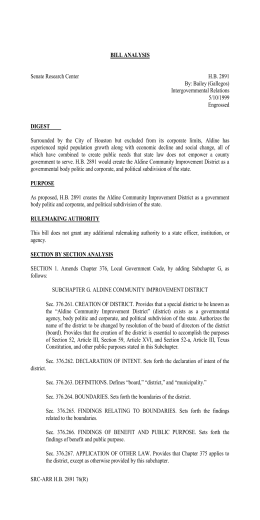 Bill Analysis - Texas Legislature Online