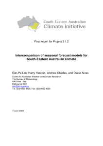 Intercomparison of seasonal forecast models for South