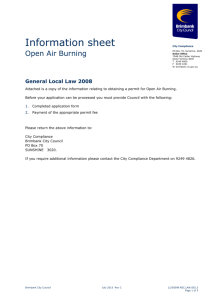 Open Air Burning - Brimbank City Council