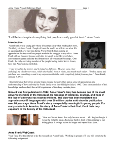 The Diary of a Young Girl by Anne Frank Quiz 1