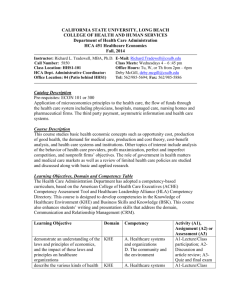 MGMP 603 Health Care Economics - California State University