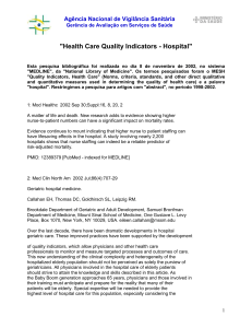 "Health Care Quality Indicators - Hospital"