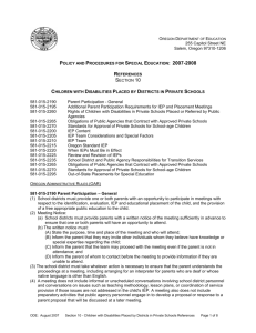 Children with Disabilities Placed By District in Private Schools