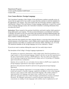 Core Course Review: Foreign Language