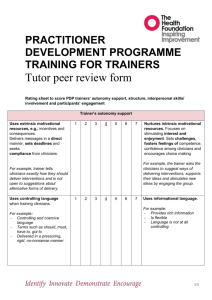 Training for Trainers Handout 3 – Tutor Peer Review Form