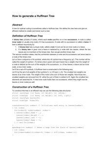 How to generate a Huffman Tree