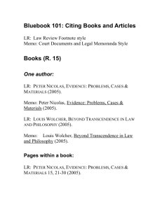 Bluebook 101: Citing Books and Articles