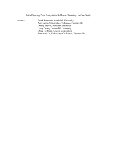 Initial Starting Point Analysis for K-Means