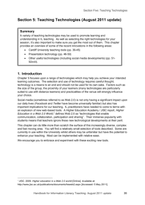 Section 5: Teaching Technologies (updated July