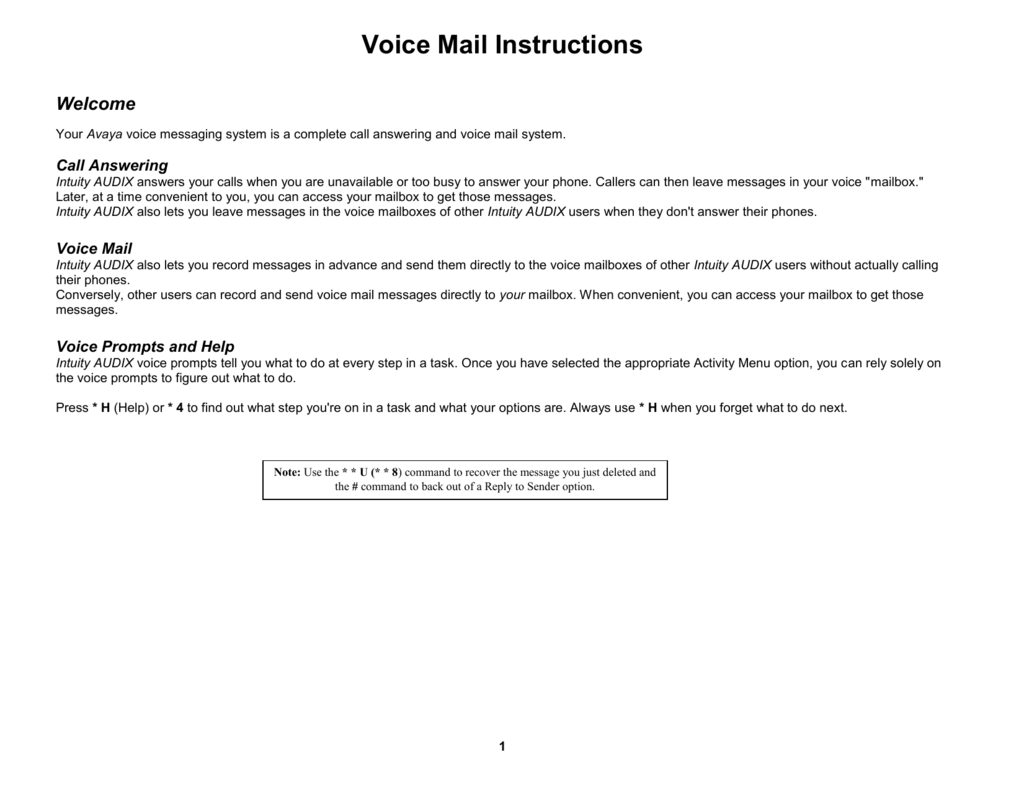 Your AUDlX voice messaging system is a complete call answering
