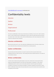 Confidentiality Webpage