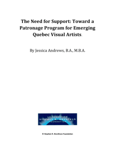 The Need for Support: Toward a Patronage Program for Emerging