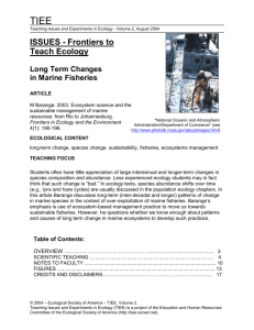 Marine Fisheries - Ecological Society of America