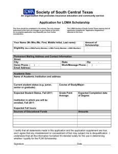 Application Supplement - LOMA Society of South Central Texas