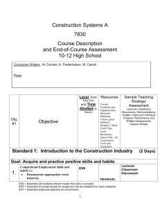 Course Description Construction Systems A