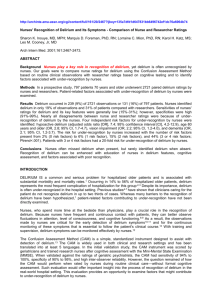 Nurses recognition of delirium and its symptoms