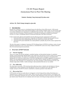 An anonymous P2P file sharing system