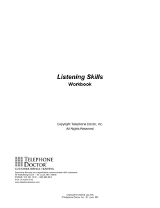 Listening Skills - Telephone Doctor