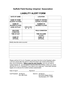 Liability Alert Form - Suffolk Field Hockey Umpires` Association