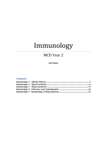Immunology 2 – Hypersensitivity