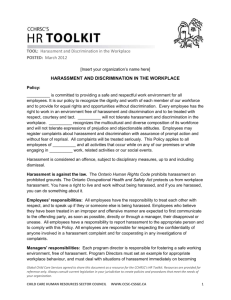Harassment and Discrimination in the Workplace